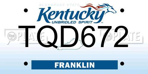 TQD672 Kentucky License Plate
