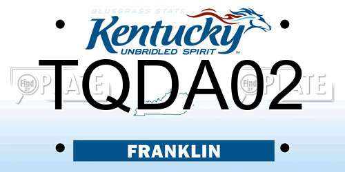 TQDA02 Kentucky License Plate