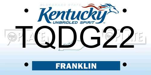TQDG22 Kentucky License Plate