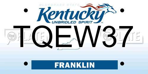 TQEW37 Kentucky License Plate