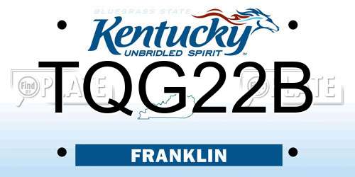 TQG22B Kentucky License Plate