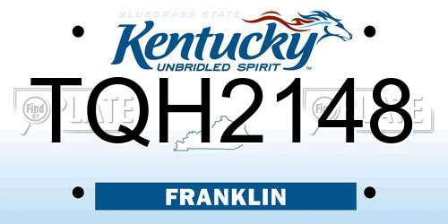 TQH2148 Kentucky License Plate