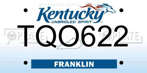 TQO622 Kentucky License Plate