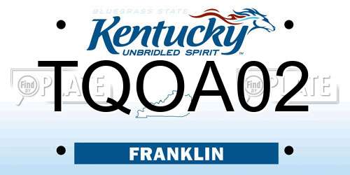 TQOA02 Kentucky License Plate