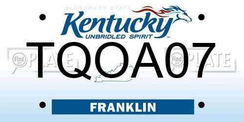 TQOA07 Kentucky License Plate