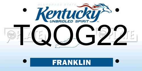 TQOG22 Kentucky License Plate