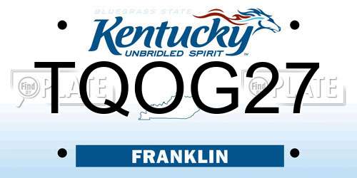 TQOG27 Kentucky License Plate