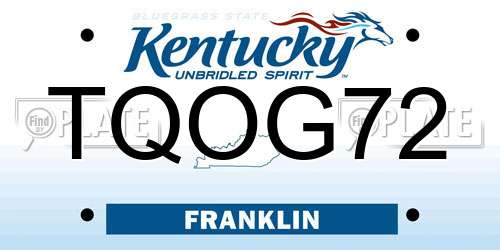 TQOG72 Kentucky License Plate