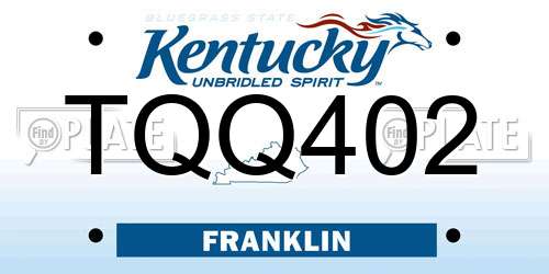 TQQ402 Kentucky License Plate