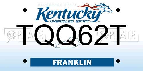 TQQ62T Kentucky License Plate