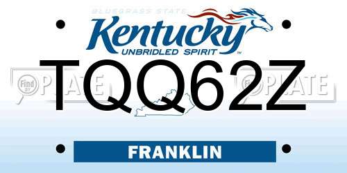 TQQ62Z Kentucky License Plate