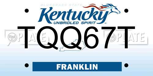 TQQ67T Kentucky License Plate