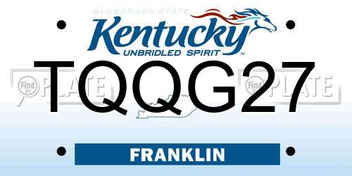 TQQG27 Kentucky License Plate