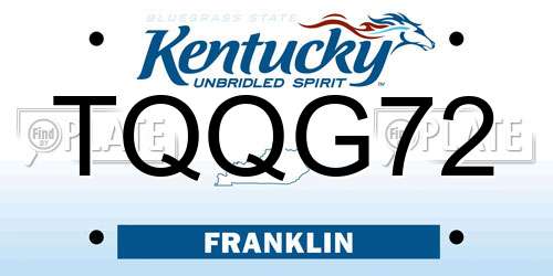 TQQG72 Kentucky License Plate