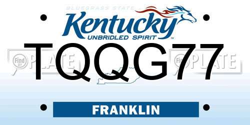 TQQG77 Kentucky License Plate