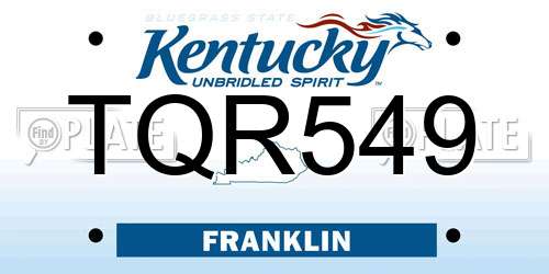 TQR549 Kentucky License Plate
