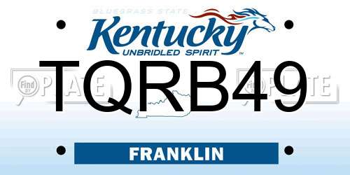 TQRB49 Kentucky License Plate