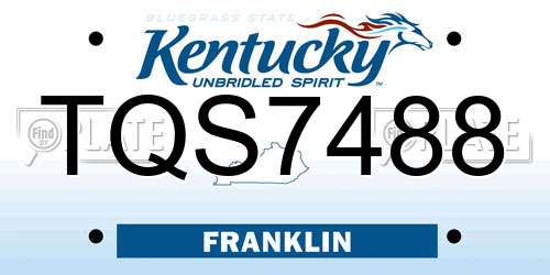 TQS7488 Kentucky License Plate
