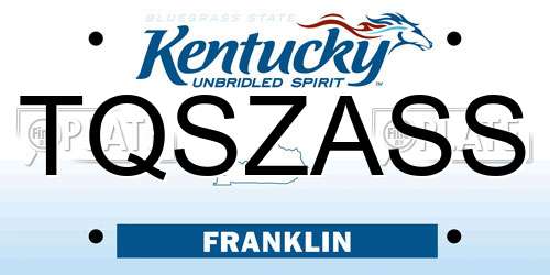 TQSZASS Kentucky License Plate