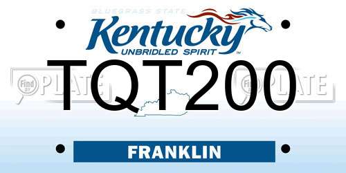 TQT200 Kentucky License Plate