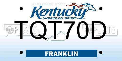 TQT70D Kentucky License Plate