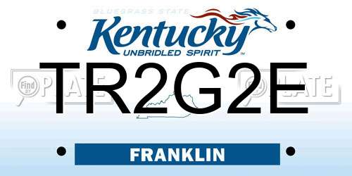 TR2G2E Kentucky License Plate