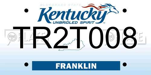 TR2T008 Kentucky License Plate
