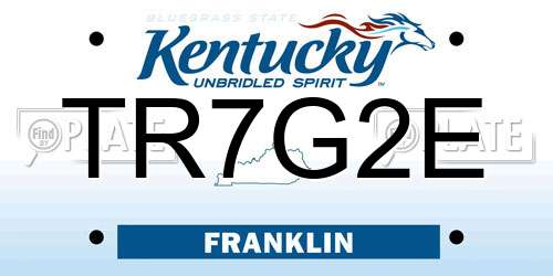 TR7G2E Kentucky License Plate