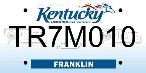 TR7M010 Kentucky License Plate
