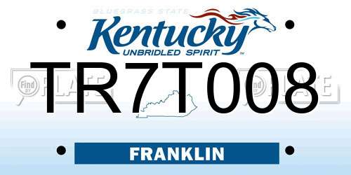 TR7T008 Kentucky License Plate