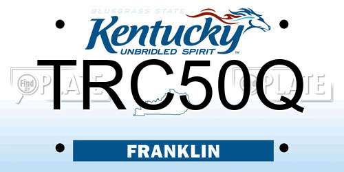 TRC50Q Kentucky License Plate