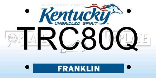 TRC80Q Kentucky License Plate
