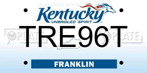 TRE96T Kentucky License Plate