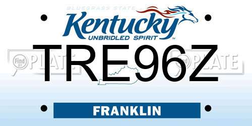 TRE96Z Kentucky License Plate