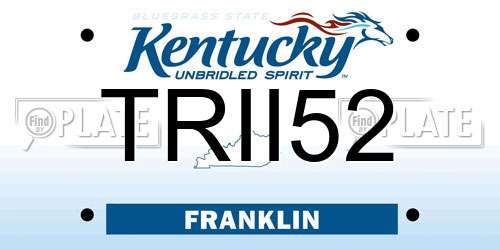 TRII52 Kentucky License Plate