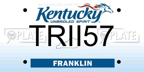 TRII57 Kentucky License Plate