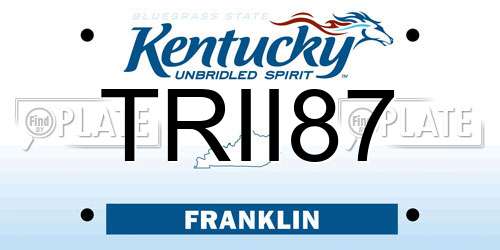 TRII87 Kentucky License Plate