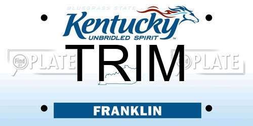 TRIM Kentucky License Plate