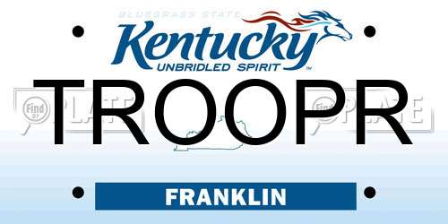 TROOPR Kentucky License Plate