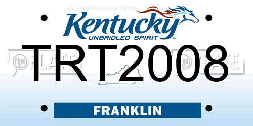TRT2008 Kentucky License Plate