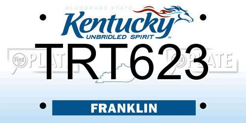 TRT623 Kentucky License Plate