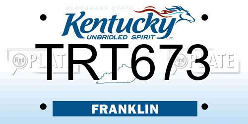 TRT673 Kentucky License Plate