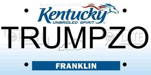 TRUMPZO Kentucky License Plate