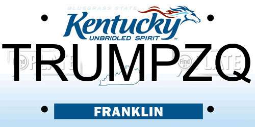 TRUMPZQ Kentucky License Plate
