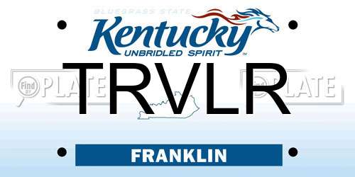 TRVLR Kentucky License Plate