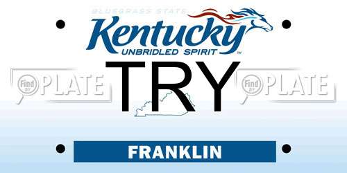 TRY Kentucky License Plate