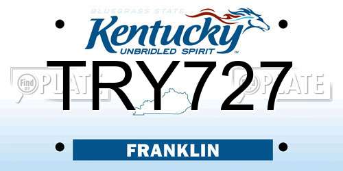 TRY727 Kentucky License Plate