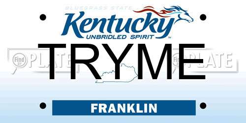 TRYME Kentucky License Plate