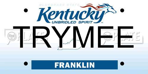 TRYMEE Kentucky License Plate