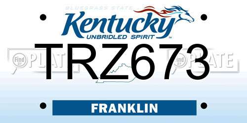 TRZ673 Kentucky License Plate